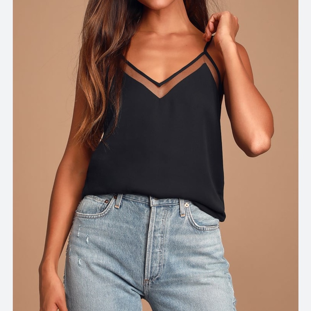 Lulus Sweet Fling Black Mesh Tank Top